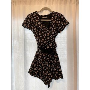 Abercrombie black floral cutout romper
